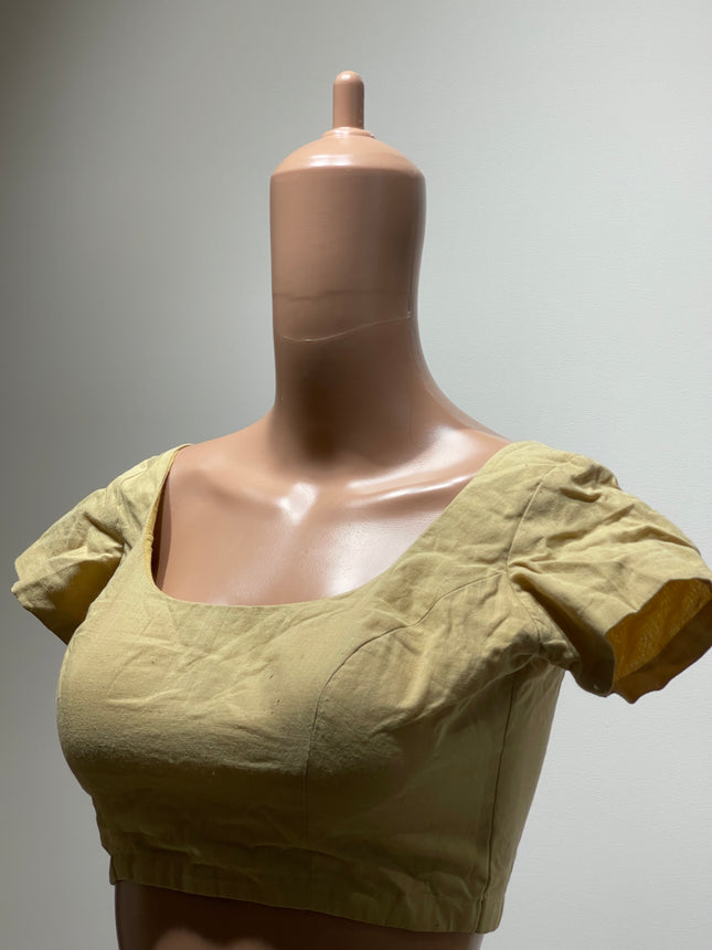 Womens Cream Plain Blouse - M Size