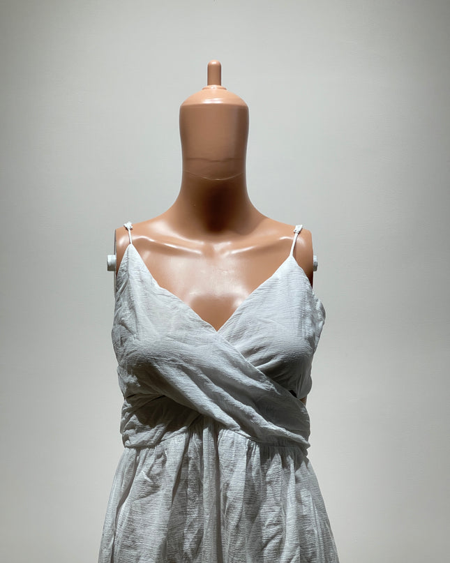 H&M Open-Back Crêpe White Womens Dress - L Size