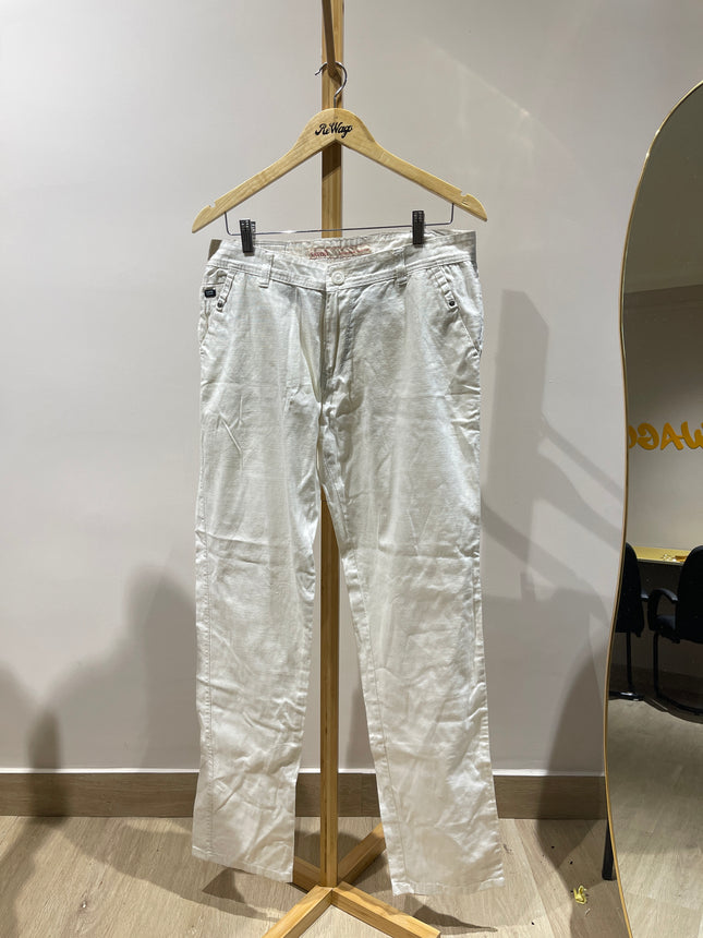 SAVON Women's Straight Fit White Pants -  M  Size