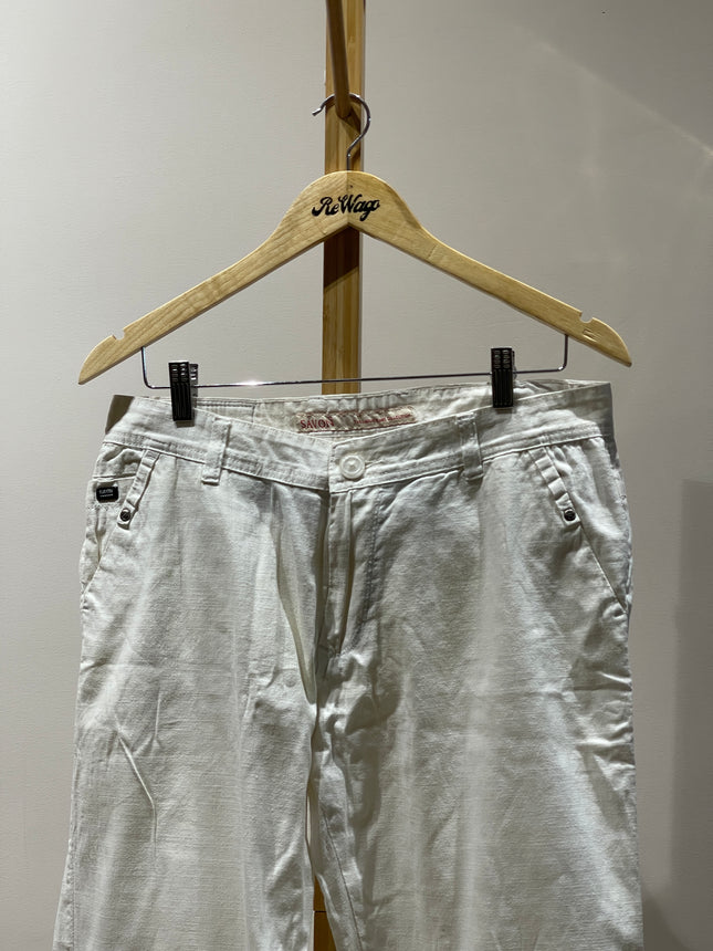 SAVON Women's Straight Fit White Pants -  M  Size