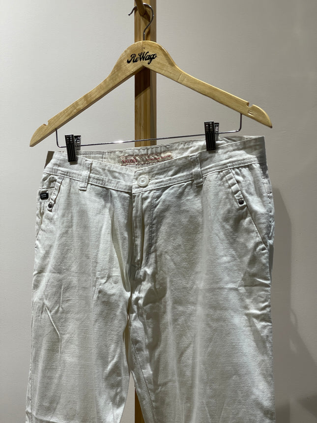 SAVON Women's Straight Fit White Pants -  M  Size