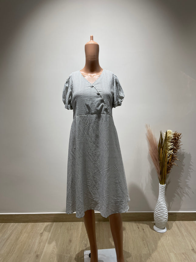 K.M.B Women Fit and Flare Black Dress L Size