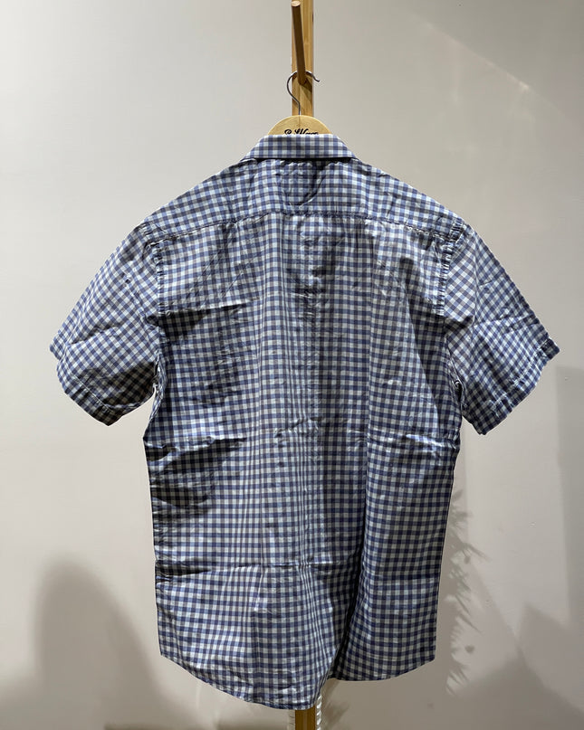 ARROW Mens Short Sleeve Poplin Gingham Check Woven Shirt 44 Size