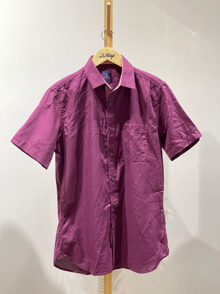 VANHEUSEN Men Short Sleeve Wine Colour Shirt - L Size