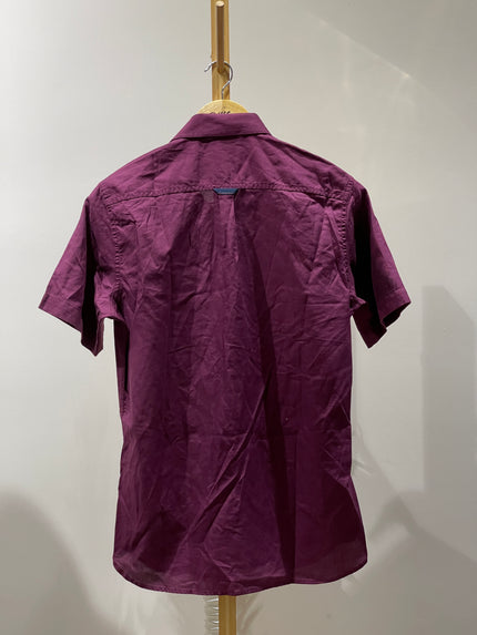 VANHEUSEN Men Short Sleeve Wine Colour Shirt - L Size