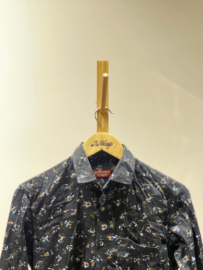 WINGS Men Slim Fit Floral Printed Pure Cotton Casual Shirt - M Size