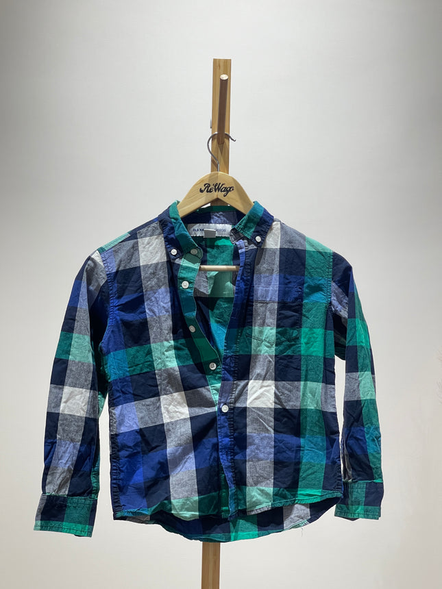 OLD NAVY Unisex Kids Check Shirt 7-8yrs