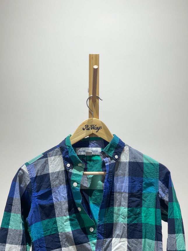 OLD NAVY Unisex Kids Check Shirt 7-8yrs