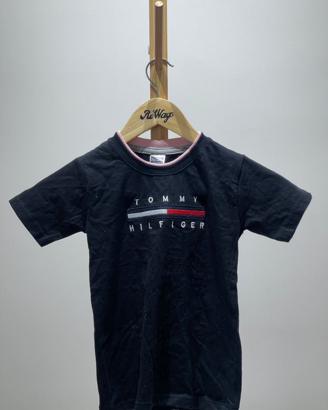 Boys Navy Blue Printed Cotton Round Neck T-shirt 4-5yrs