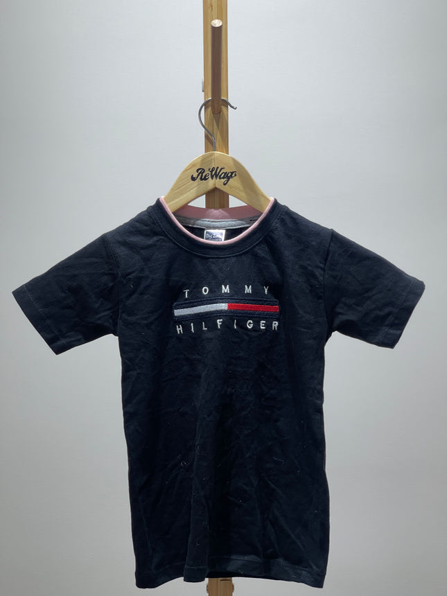 Boys Navy Blue Printed Cotton Round Neck T-shirt 4-5yrs