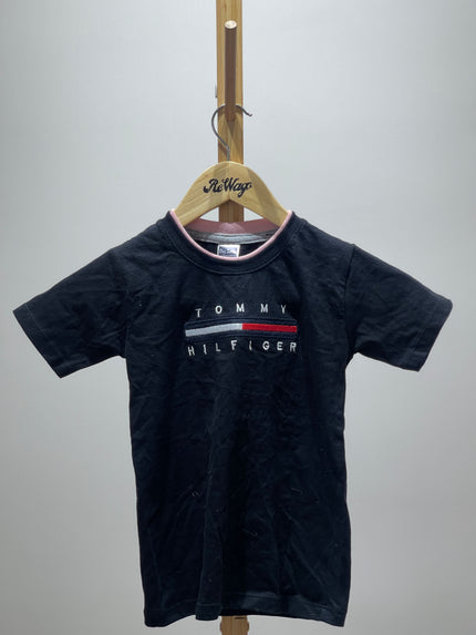 Boys Navy Blue Printed Cotton Round Neck T-shirt 4-5yrs