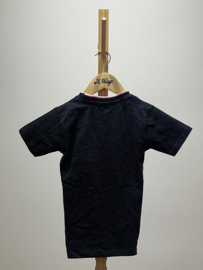 Boys Navy Blue Printed Cotton Round Neck T-shirt 4-5yrs