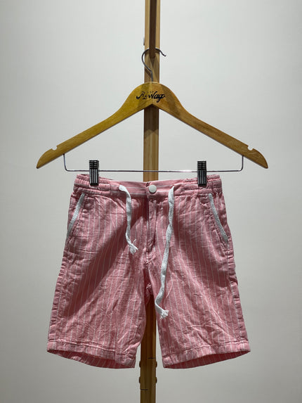 Kids Pink and White Striped Shorts 5 Size