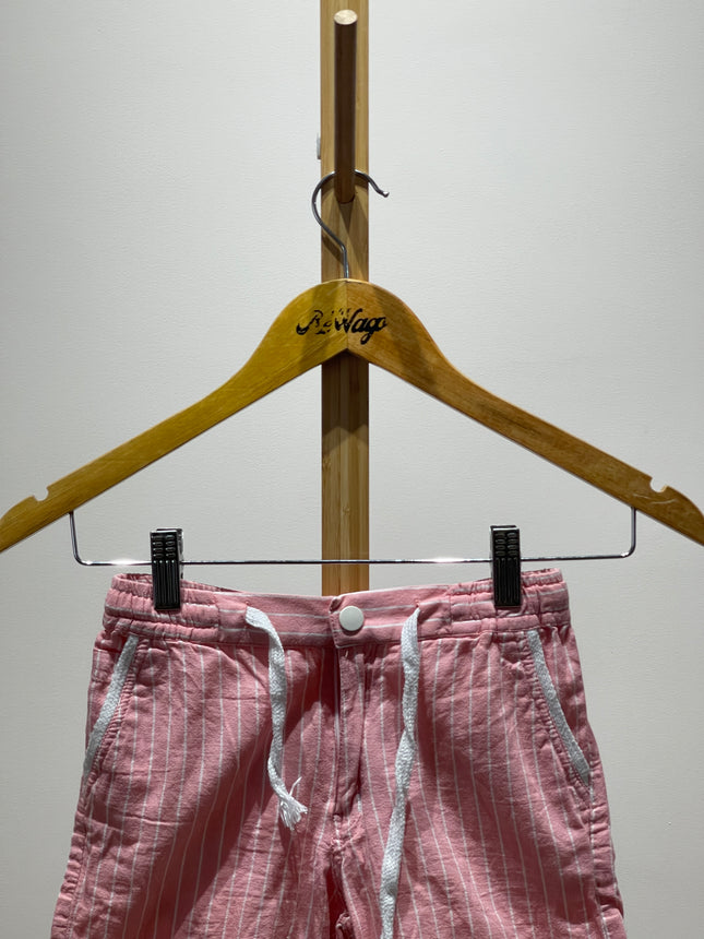 Kids Pink and White Striped Shorts 5 Size
