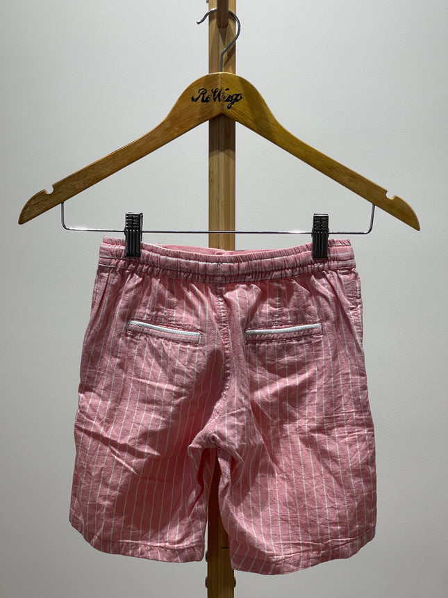 Kids Pink and White Striped Shorts 5 Size