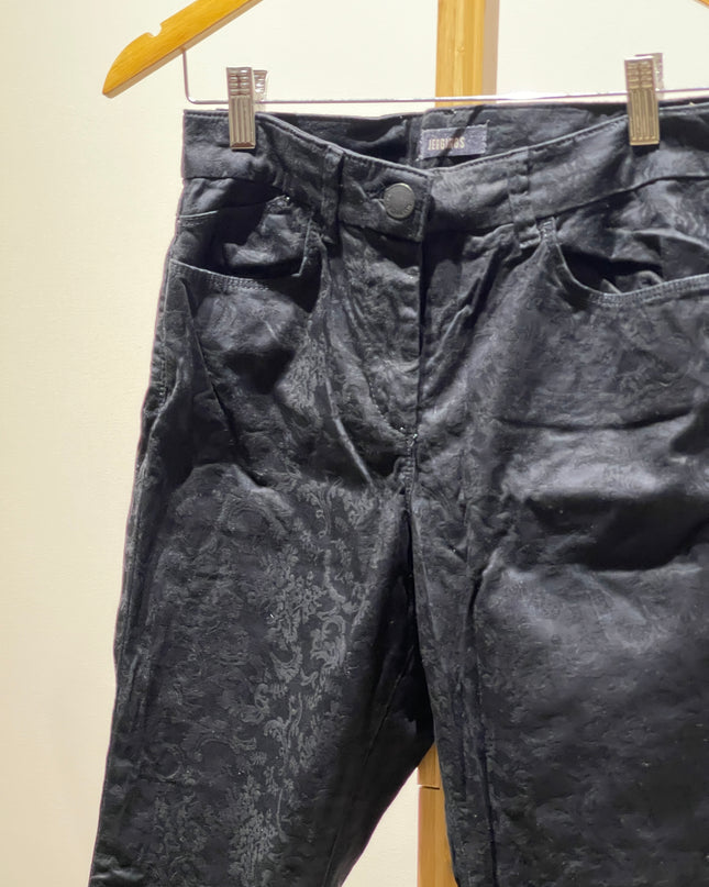 M&S Womens Floral Black Jeans UK S Size