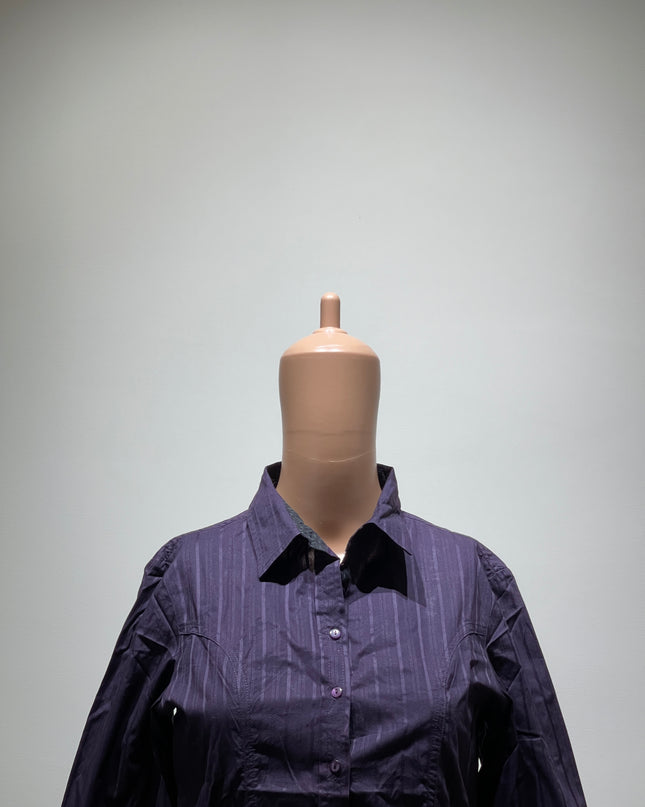 SCULLERS Womens Purple Shirt With Stripes - S Size
