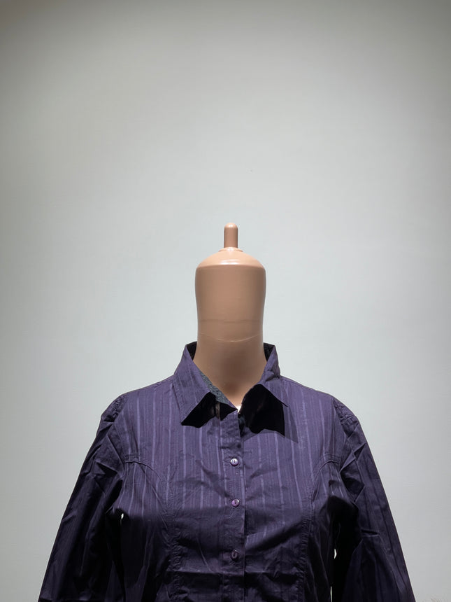 SCULLERS Womens Purple Shirt With Stripes - S Size