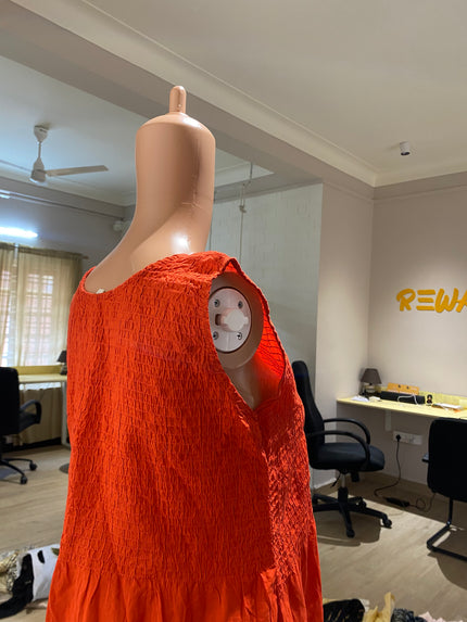 Women's Casual Orange Top - M Size