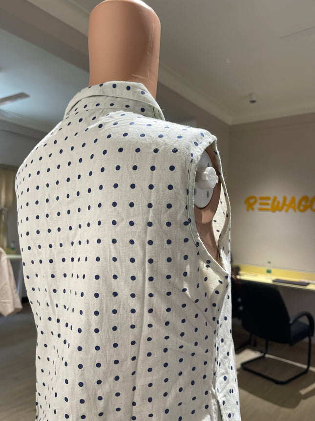 AVAASA Women Printed Cotton  Straight Kurta (White) S Size