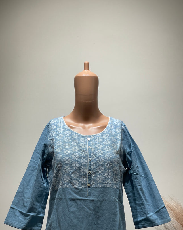 AURELIA Womens Light Blue Churidar Top M Size