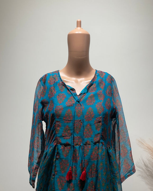 TASRISHA Womens Fit and Flare Blue Dress S  Size