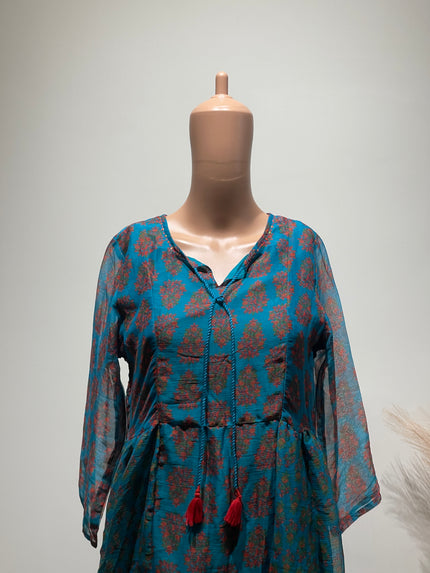 TASRISHA Womens Fit and Flare Blue Dress S  Size