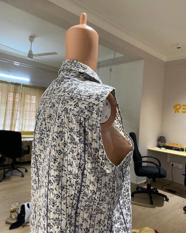 Women's Casual Printed White Shirt - M Size