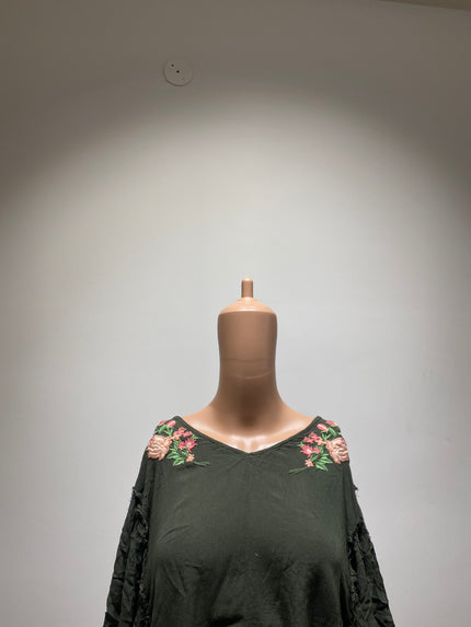 NUON Women's Casual Green Crop Top - S ize