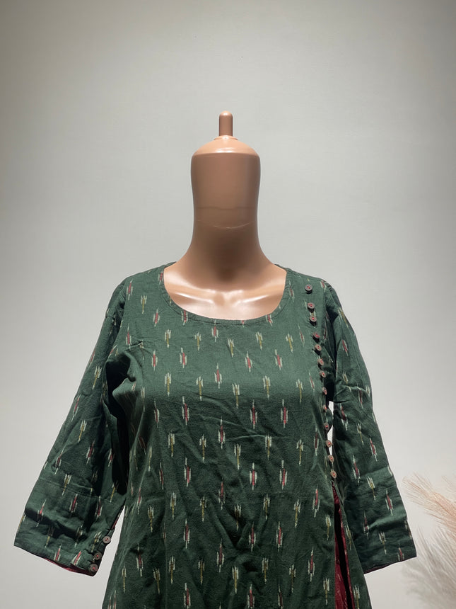 MELANGE Womens Embroidered Viscose Rayon Straight Kurta  (Green) S Size