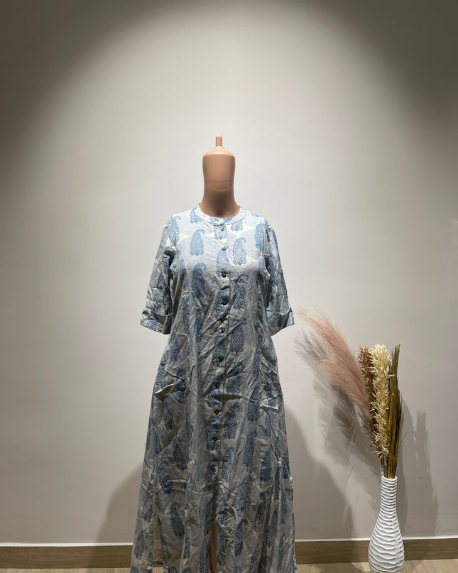 UTSA Printed Cottan Midi Fit and Flare Ethnic Kurta S Size