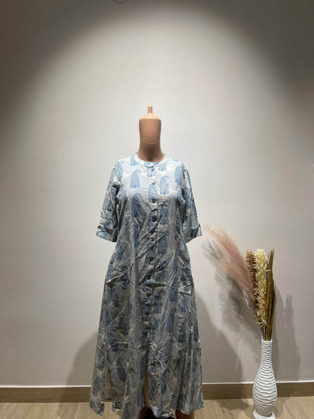 UTSA Printed Cottan Midi Fit and Flare Ethnic Kurta S Size