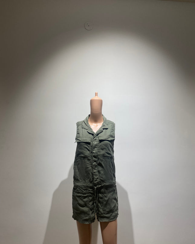 DENIM Women's Cut-Out Sleeveless Green Jumpsuit - M Size