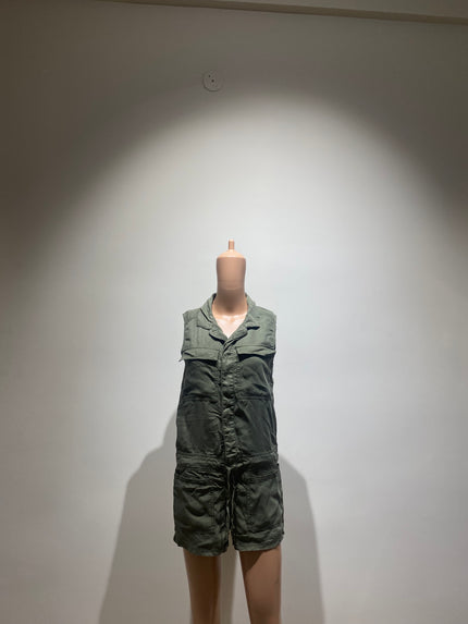 DENIM Women's Cut-Out Sleeveless Green Jumpsuit - M Size
