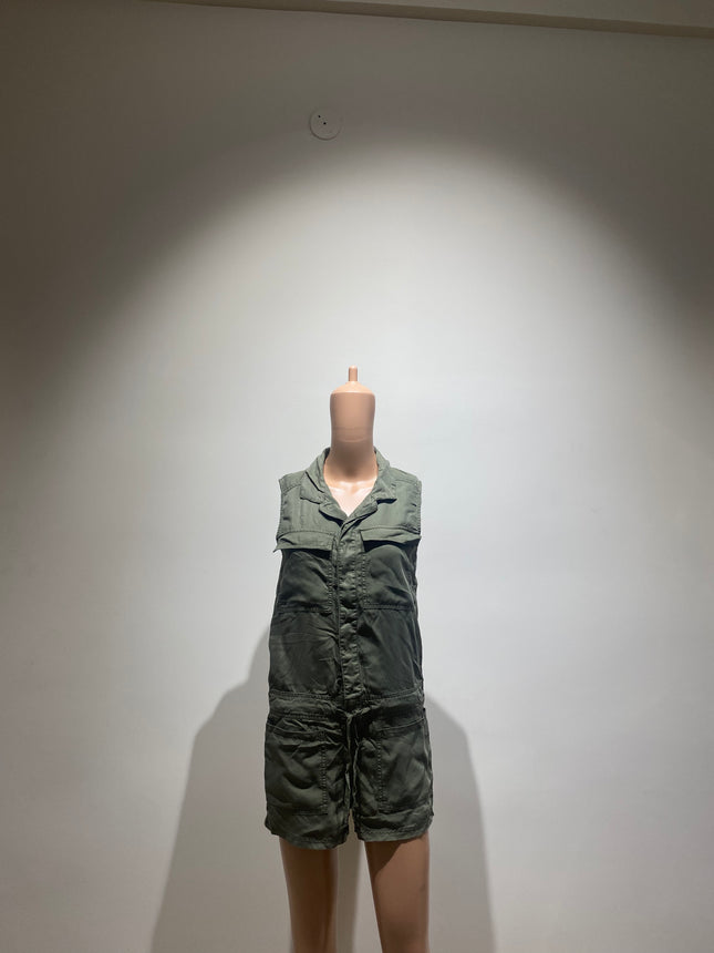 DENIM Women's Cut-Out Sleeveless Green Jumpsuit - M Size