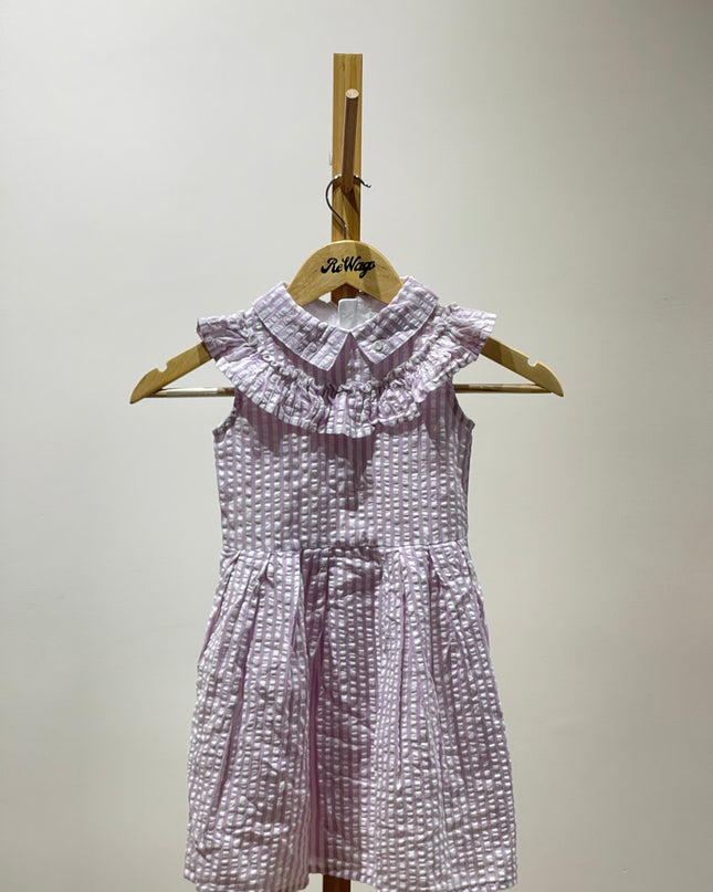 Kids Girls Above Knee Casual Dress Purple (3-4) Years 104 cm