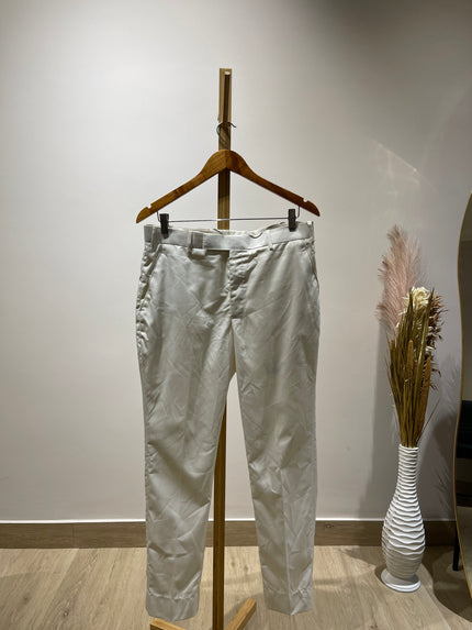 Unisex white Plain Classic Trouser Pants - M Size
