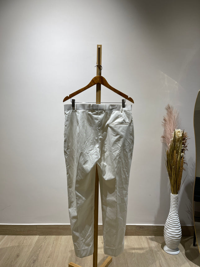 Unisex white Plain Classic Trouser Pants - M Size