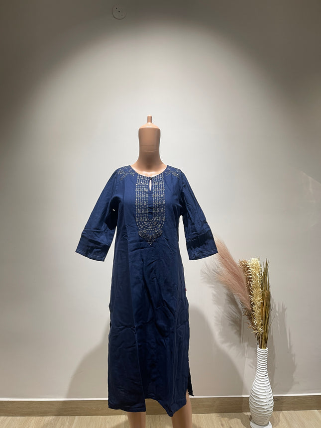 Womens Prakriti with  BlueKurti - L  Size