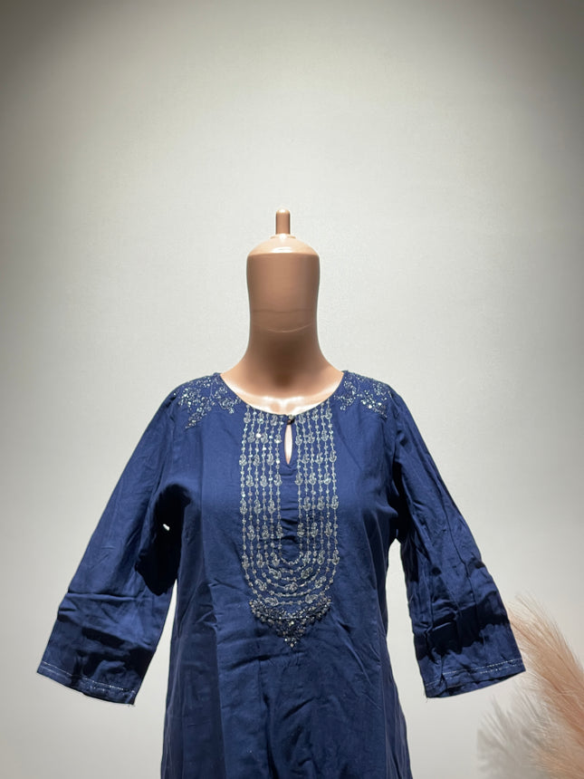Womens Prakriti with  BlueKurti - L  Size