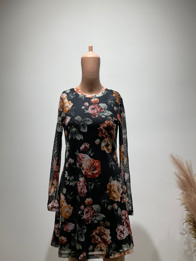 VAN HEUSEN  Women A-line Black Above Knee/Mid Thigh Length Dress S Size