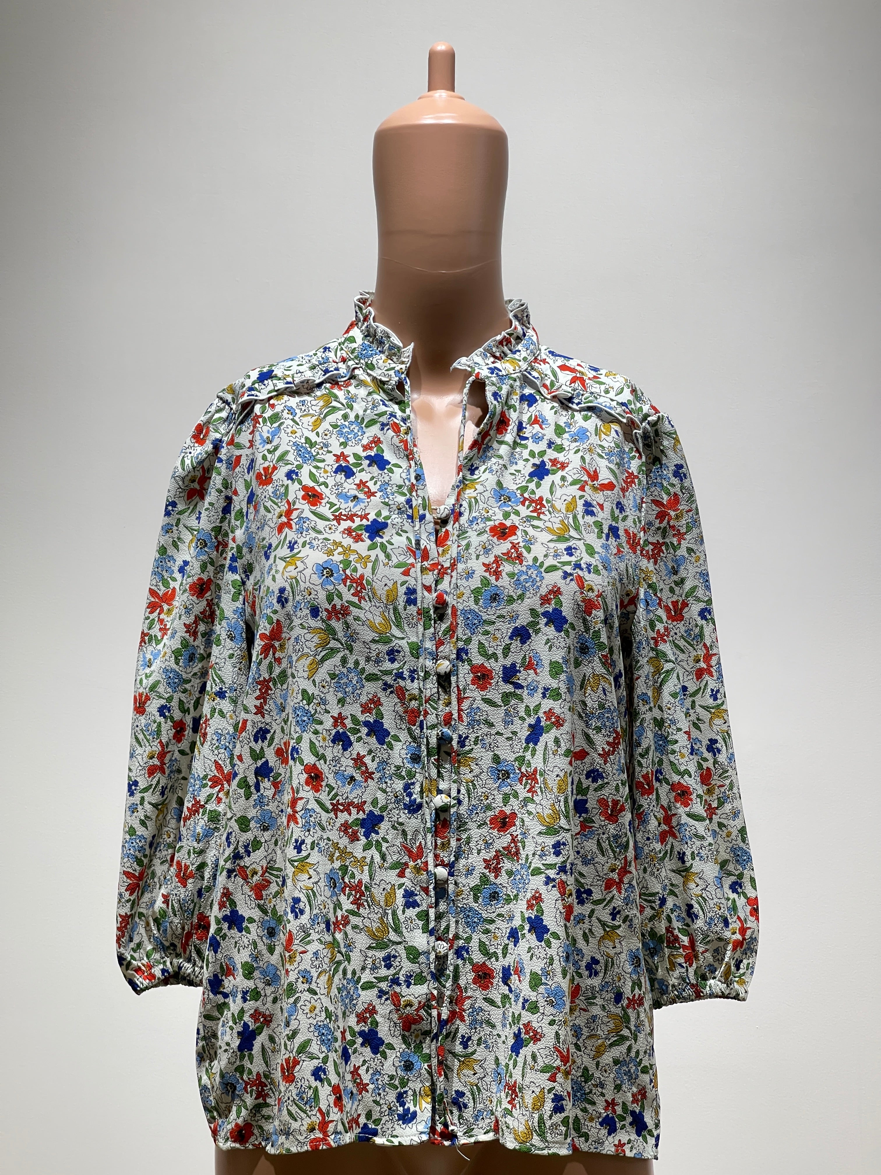 MANGO Womens Regular Fit Floral Print Top - M Size