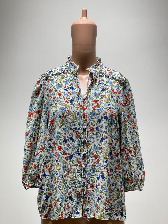 MANGO Womens Regular Fit Floral Print Top - M Size