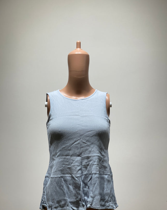 Koton Womens Casual Sleeveless Solid Women Blue Top - M Size
