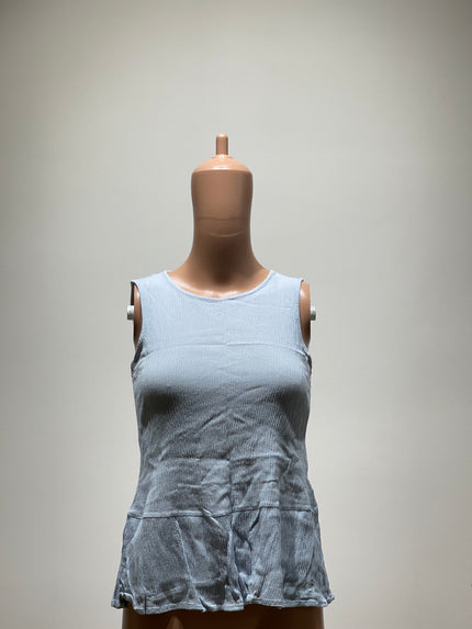 Koton Womens Casual Sleeveless Solid Women Blue Top - M Size