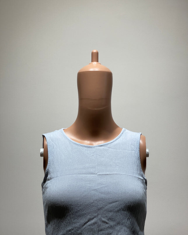 Koton Womens Casual Sleeveless Solid Women Blue Top - M Size