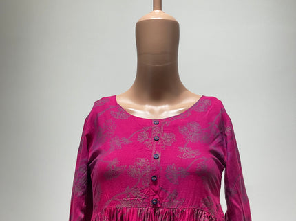 AVAASA Women's Printed Pink Kurta - S Size