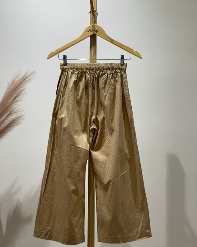 Women's Regular Fit Beige Cotton Trousers - S Size