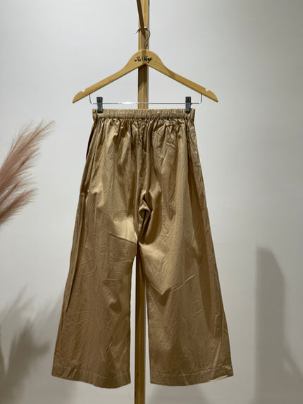 Women's Regular Fit Beige Cotton Trousers - S Size
