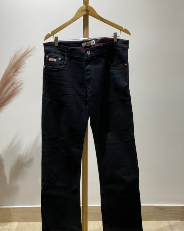 LEVI'S Unisex Regular Mid Rise Black Jeans - M Size